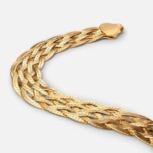 Miansai Gold Vermeil Braided Herringbone Bracelet